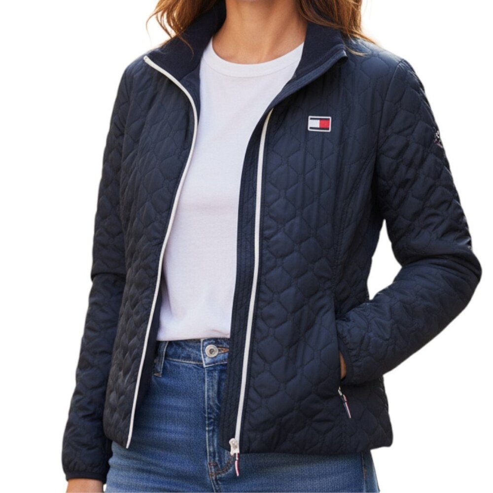 TOMMY HILFIGER Navy Quilted Puffer 3 in 1 All Weather Lightweight Jacket - Small